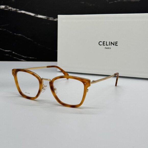 NEW CL50002U 055 CELINE EYEGLASSES WOMEN LIGHT HAVANA EYEWEAR CELINE CL 50002U - Picture 2 of 12